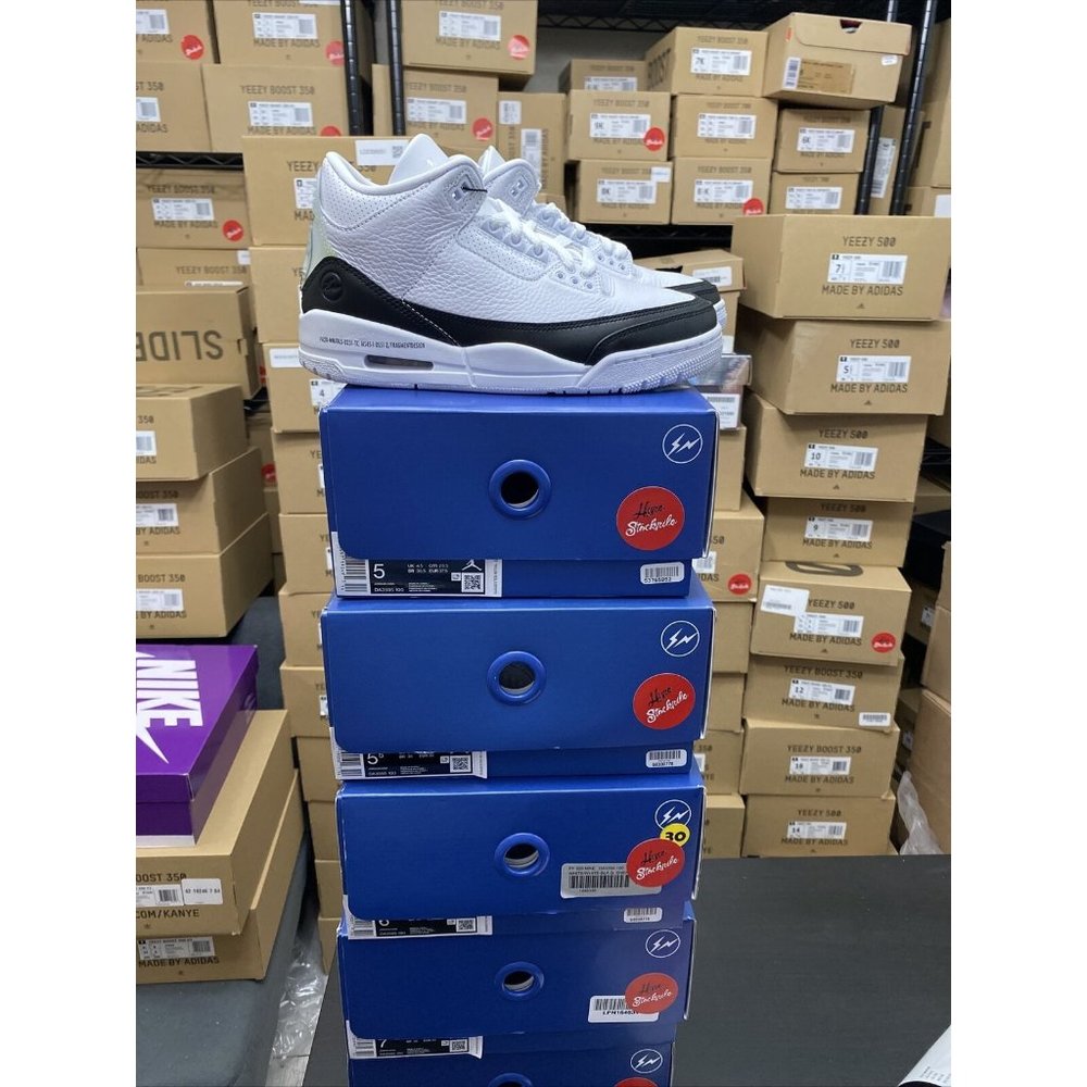 Nike Air Jordan 3 Retro Fragment White Black DA3595-100 Men's Sizes